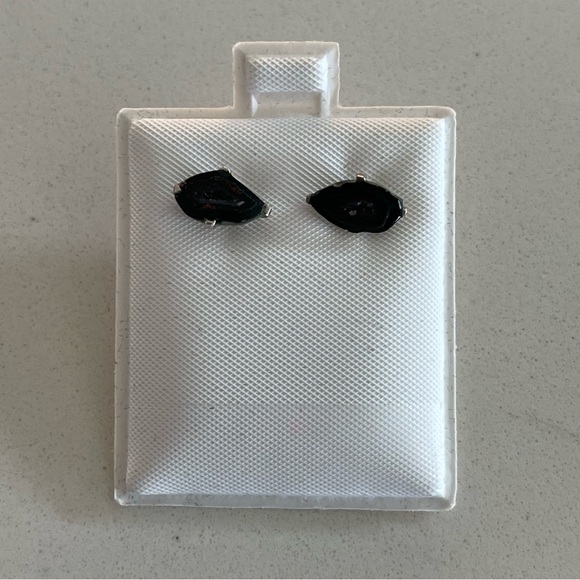 Unisex Sterling Silver 925 Geode earrings - Picture 4 of 10